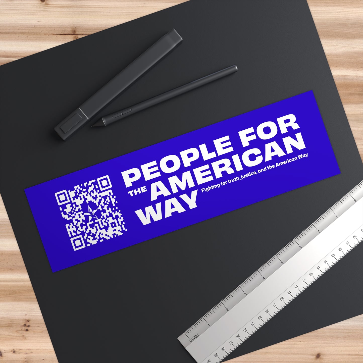 People For the American Way Bumper Sticker - Blue & White