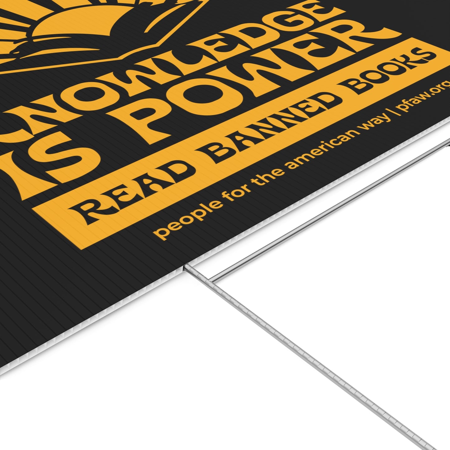 Knowledge is Power Lawn Sign - Black & Gold