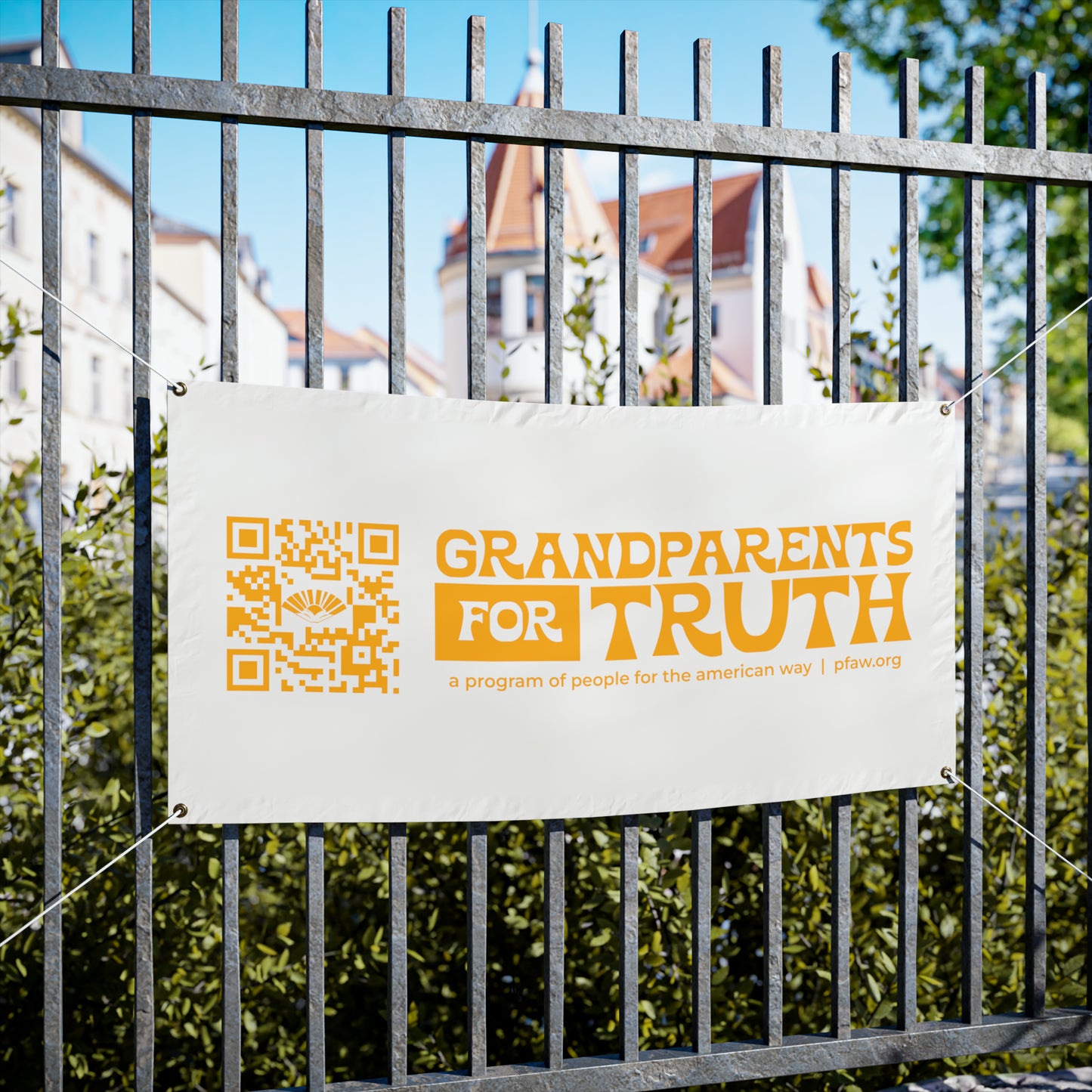 Grandparents For Truth Banner - White