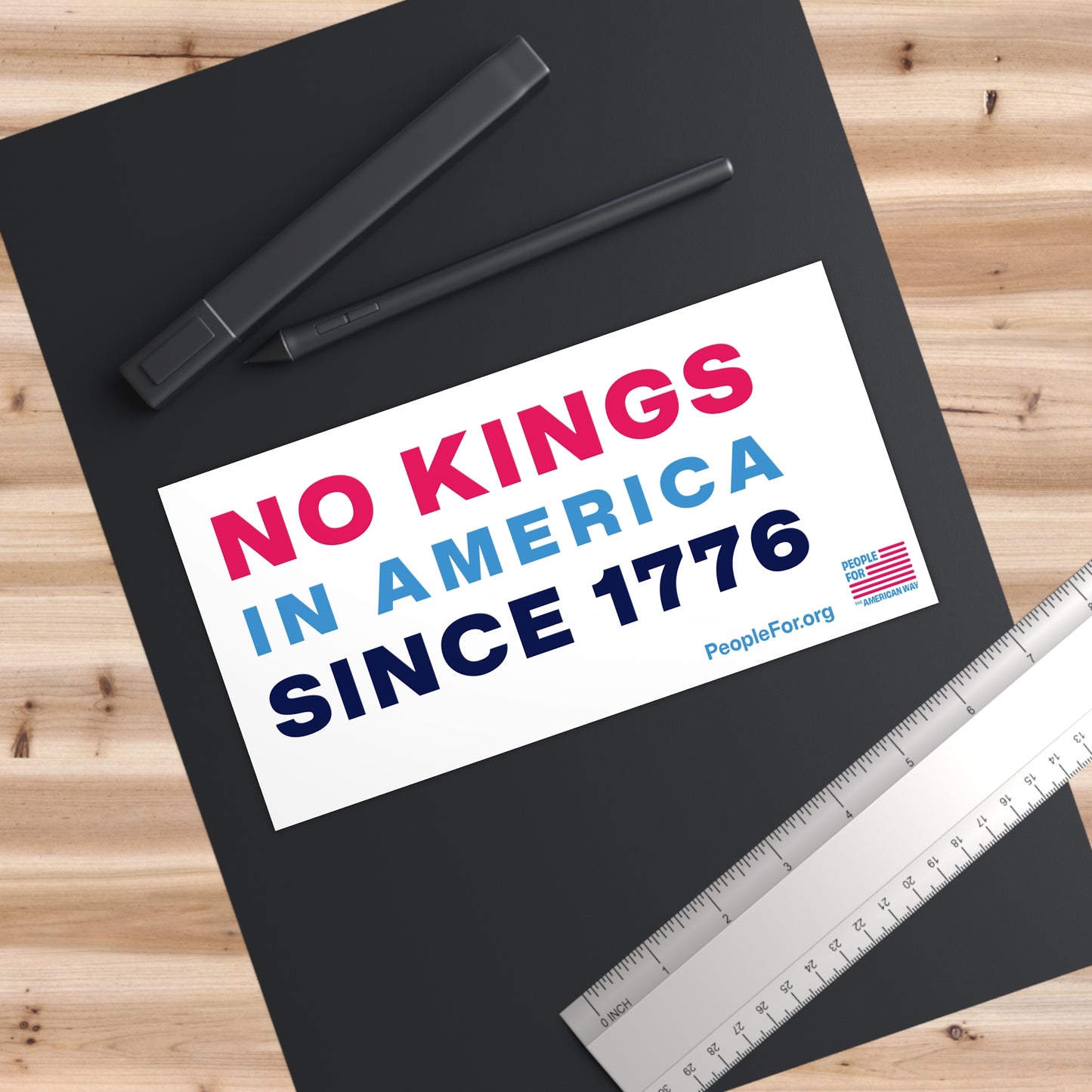 No Kings in America Sticker - White