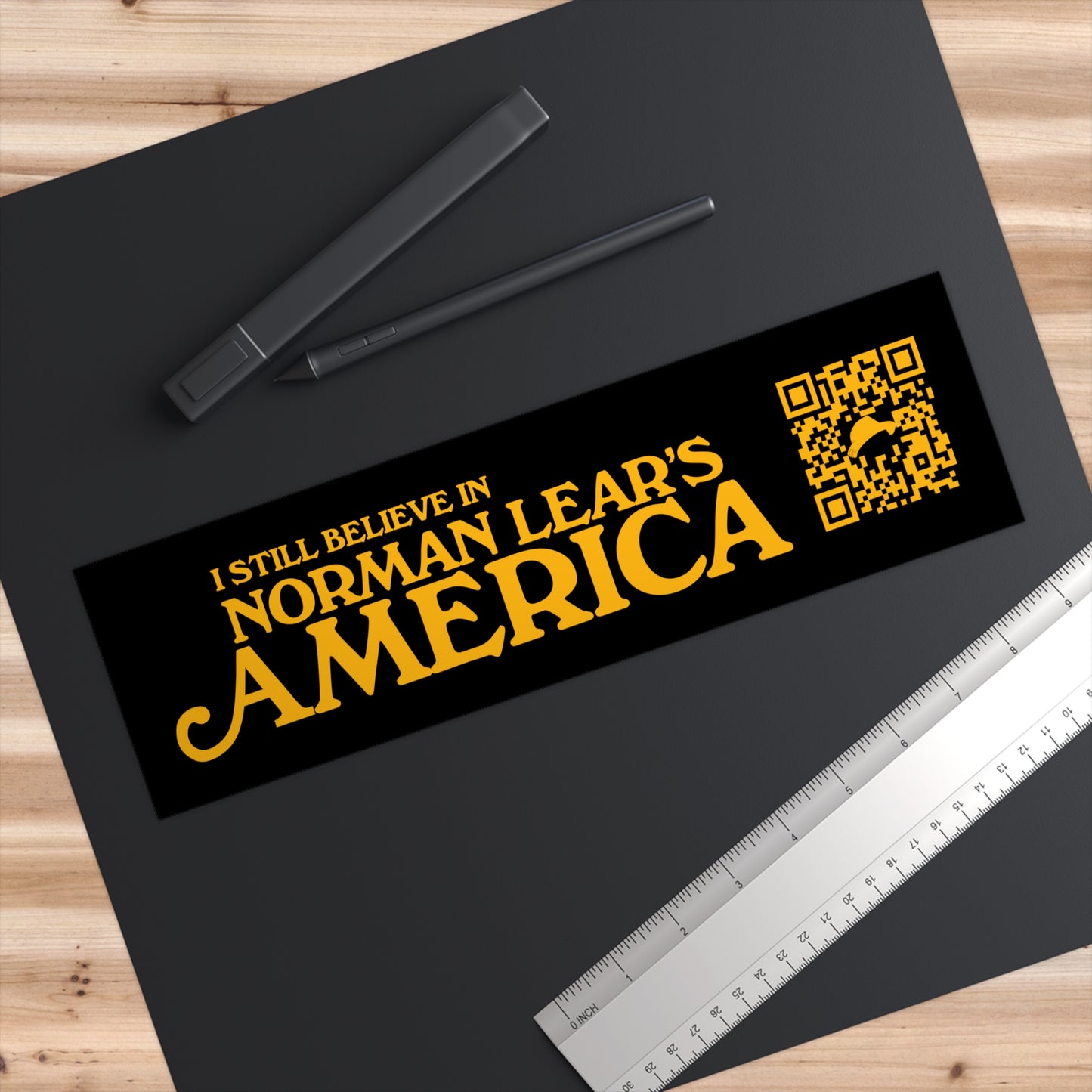 Norman Lear's America Bumper Sticker - Black & Gold