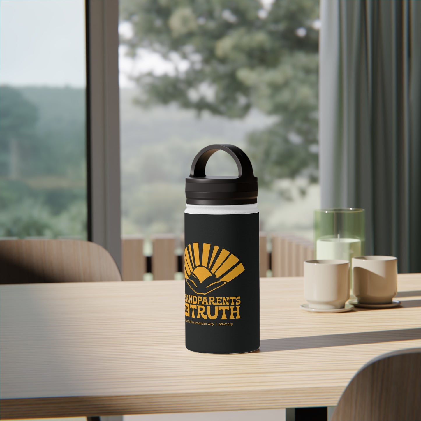 Grandparents For Truth Water Bottle - Black