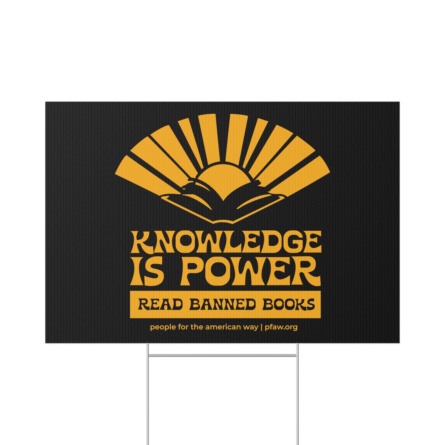 Knowledge is Power Lawn Sign - Black & Gold