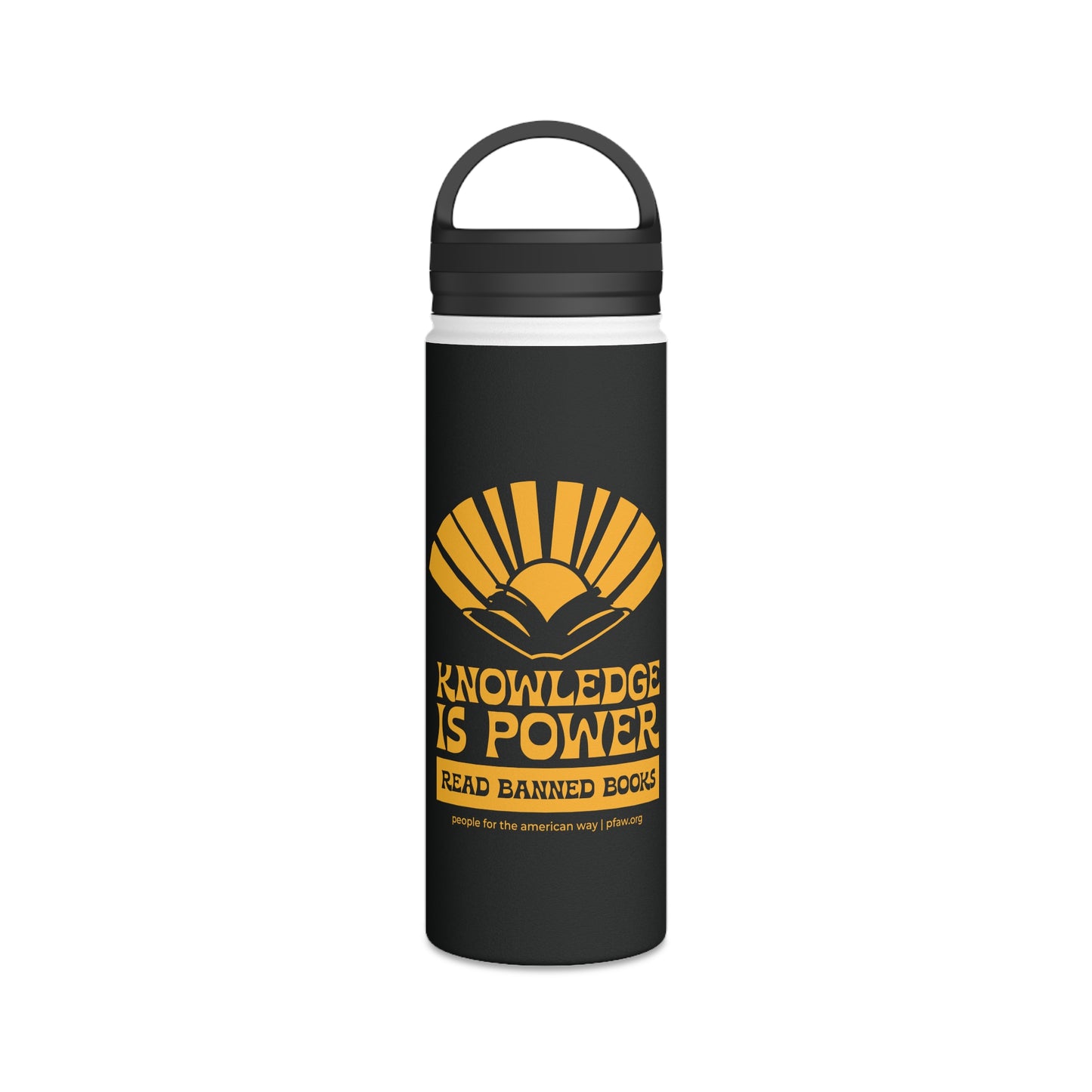 Knowledge is Power Water Bottle - Black