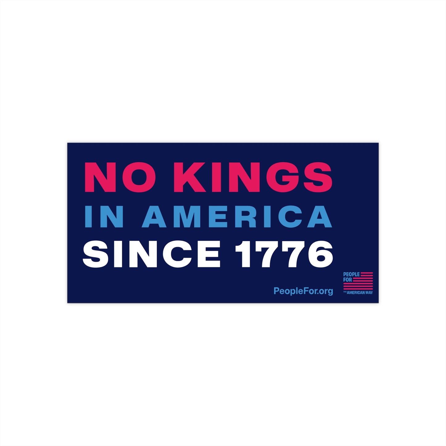 No Kings in America Sticker - Navy