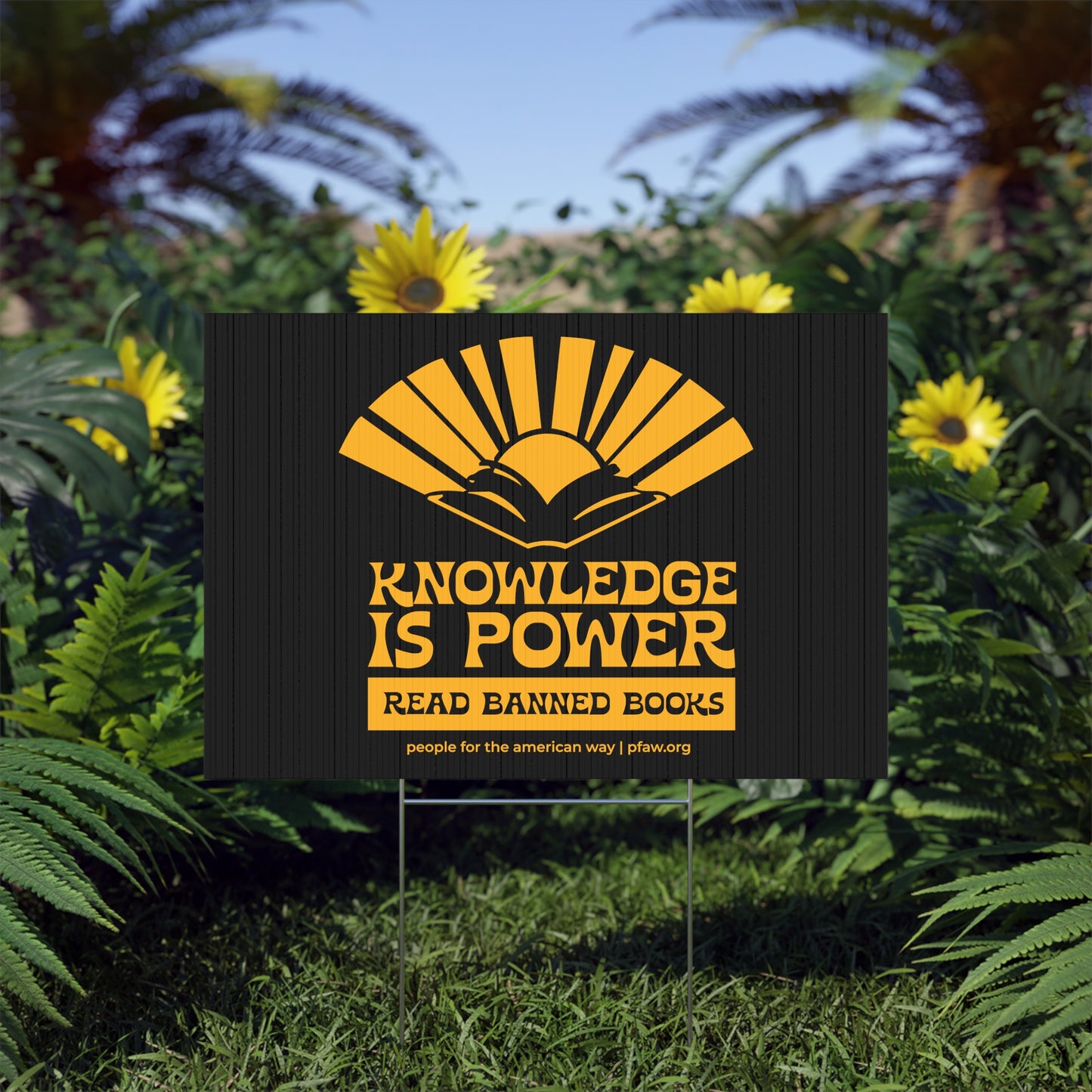 Knowledge is Power Lawn Sign - Black & Gold