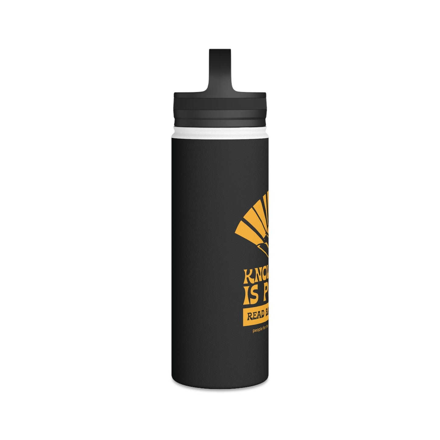 Knowledge is Power Water Bottle - Black