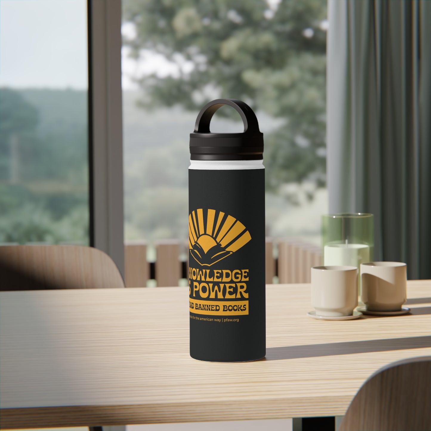 Knowledge is Power Water Bottle - Black