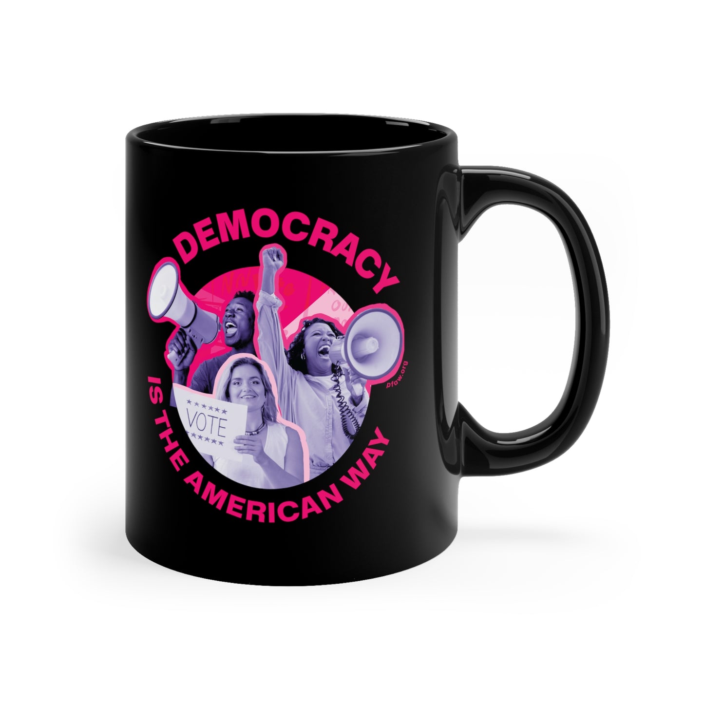 Democracy is the American Way Mug - Black