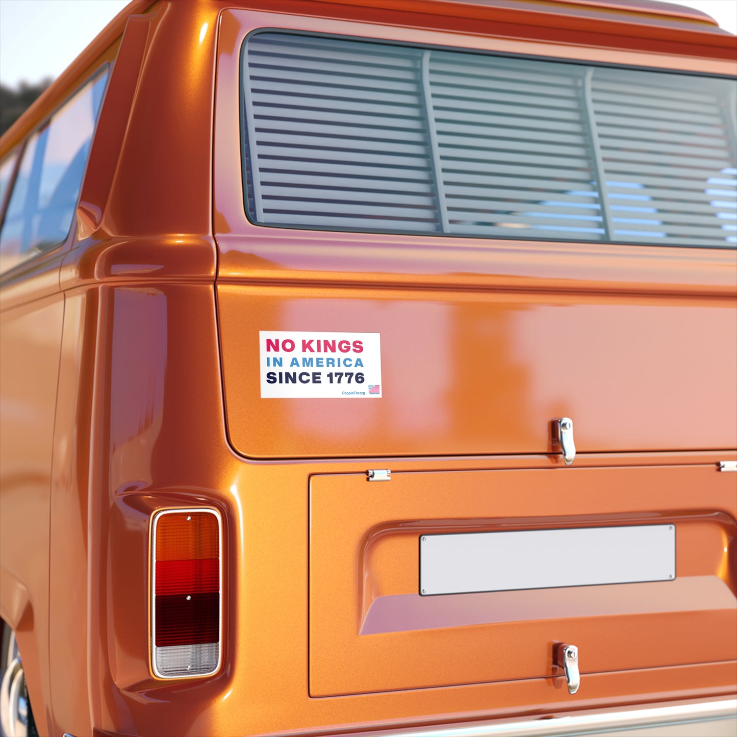 No Kings in America Sticker - White