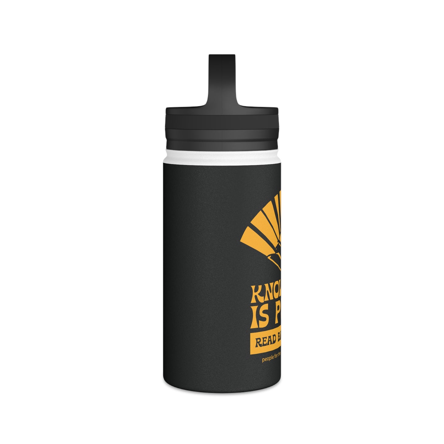 Knowledge is Power Water Bottle - Black