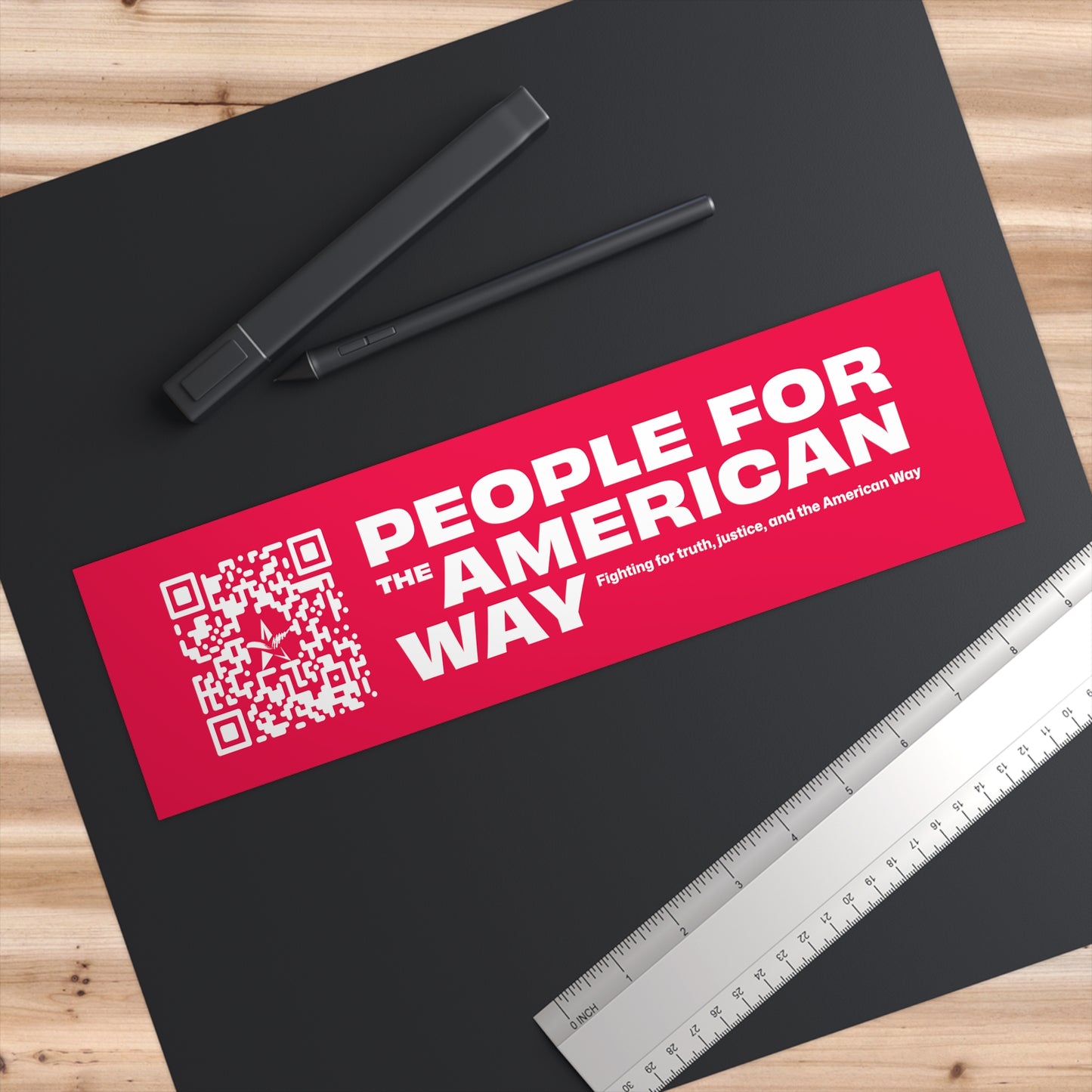 People For the American Way Bumper Sticker - Red & White