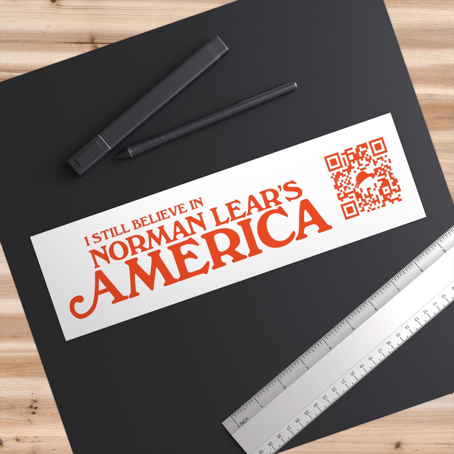 Norman Lear's America Bumper Sticker - White & Red