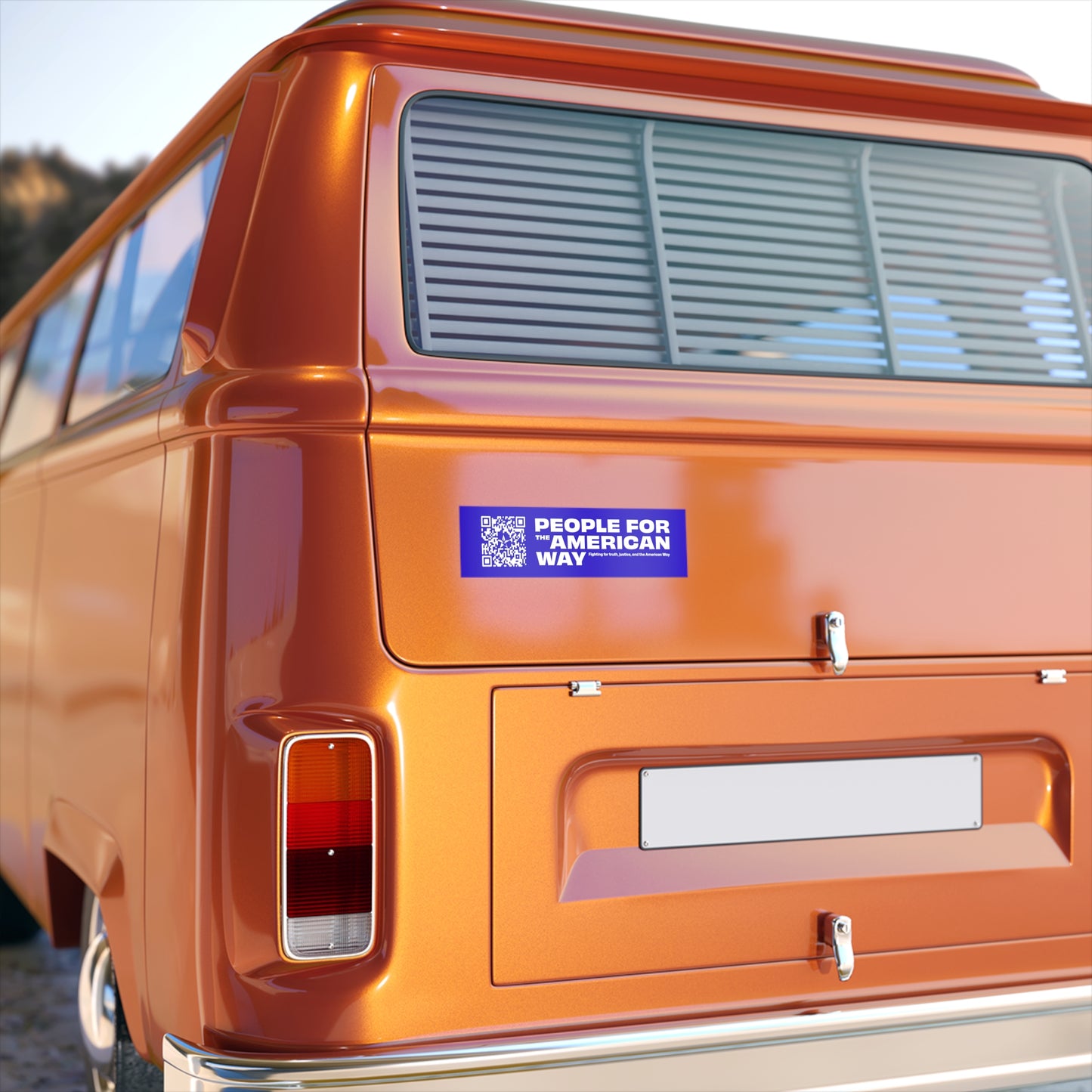 People For the American Way Bumper Sticker - Blue & White