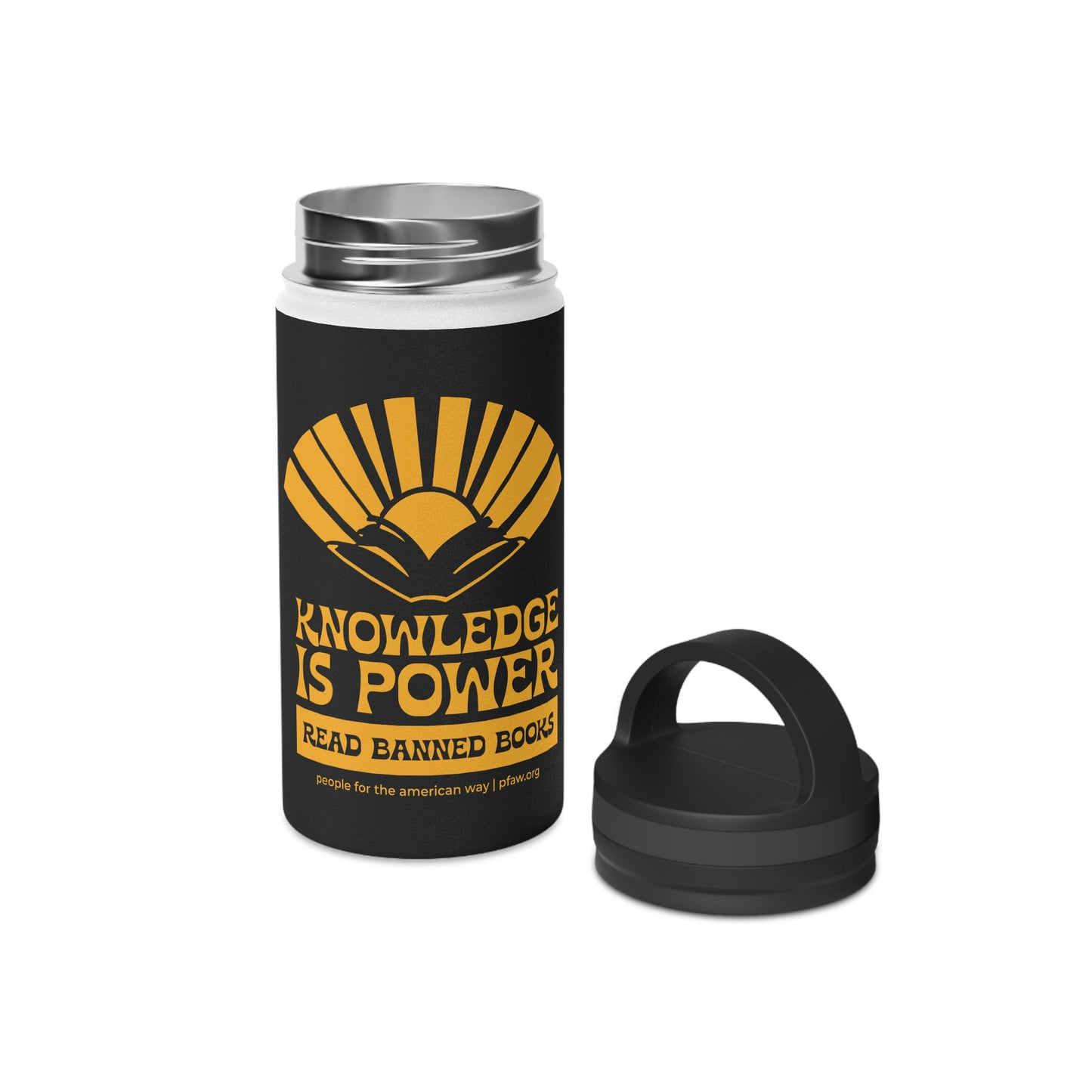 Knowledge is Power Water Bottle - Black