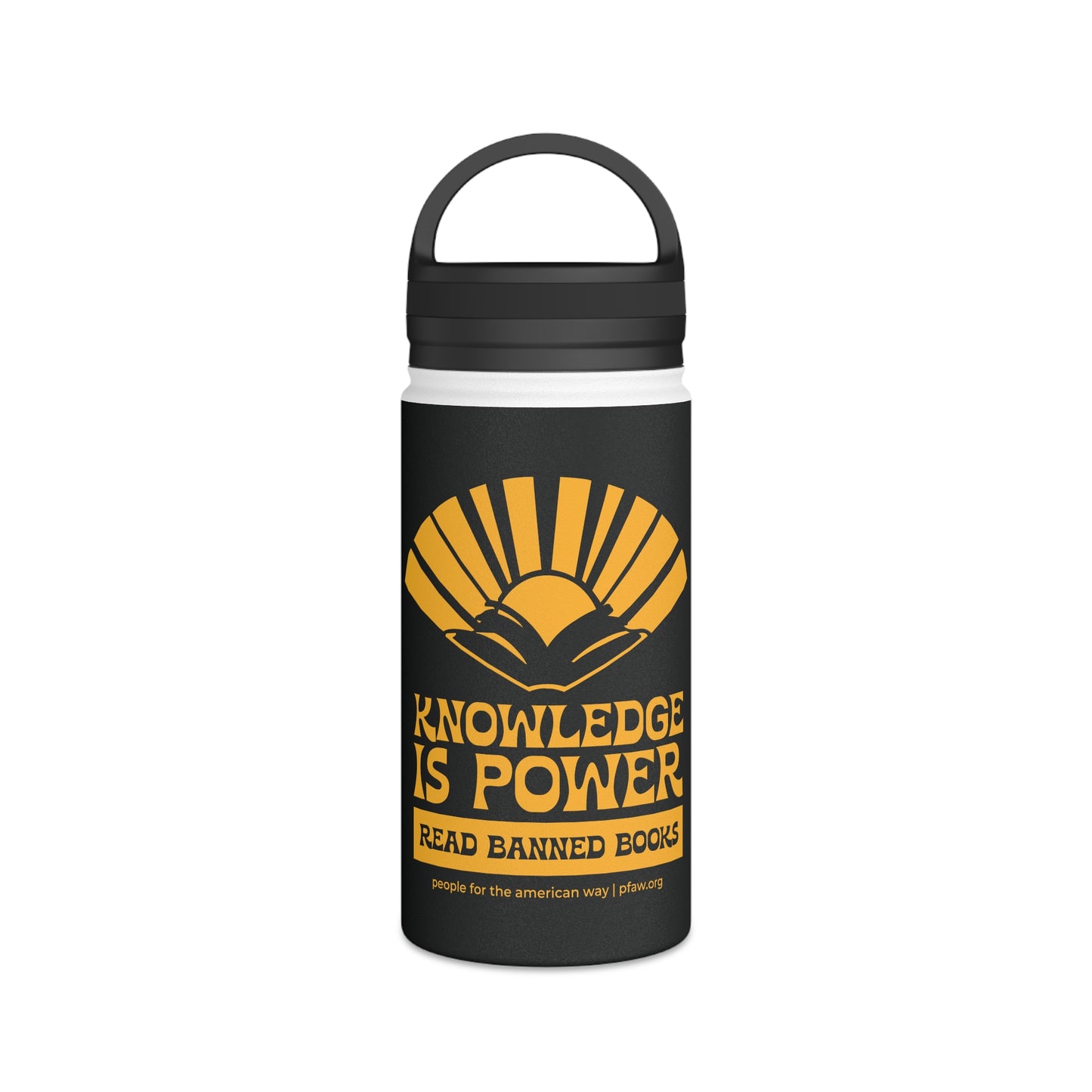 Knowledge is Power Water Bottle - Black