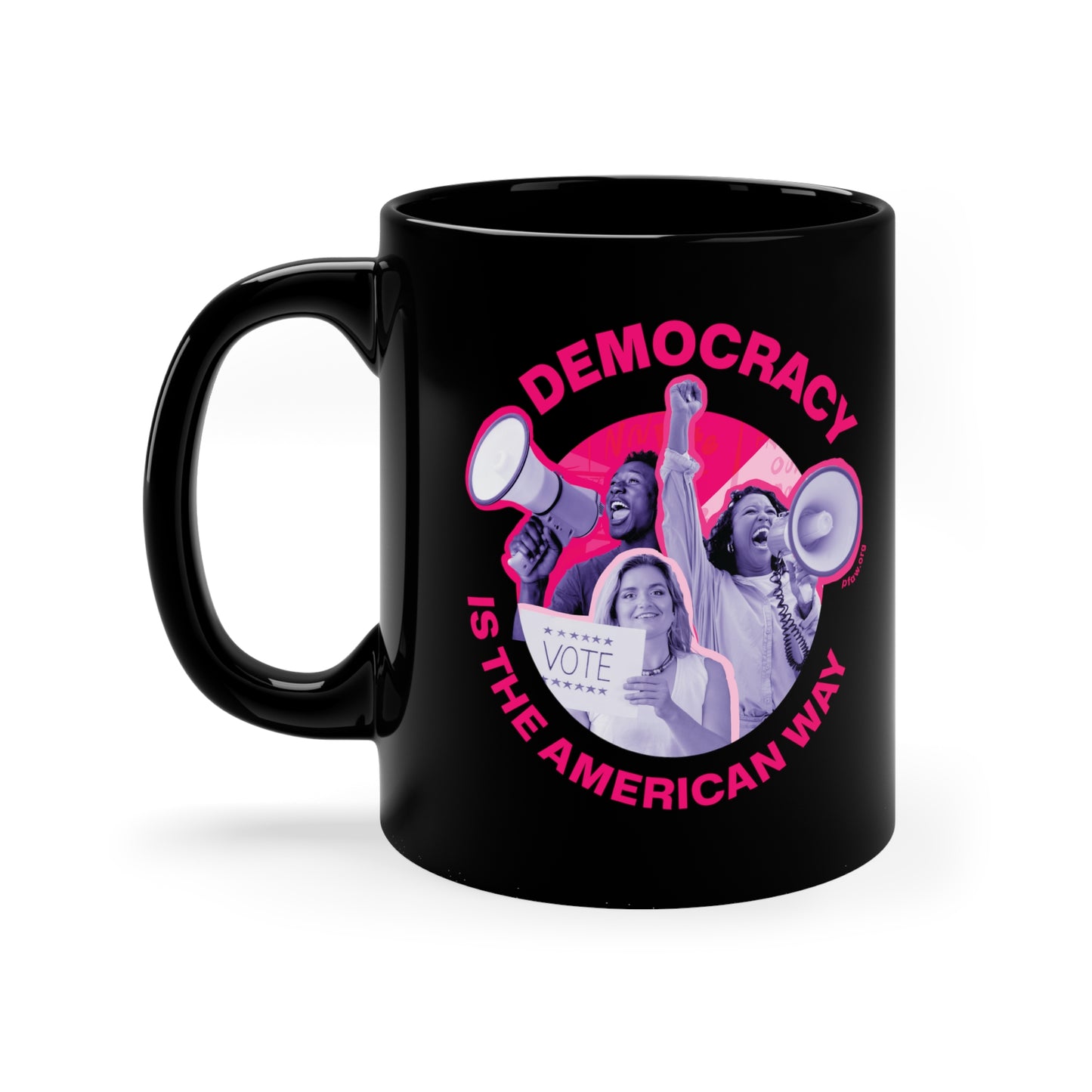 Democracy is the American Way Mug - Black