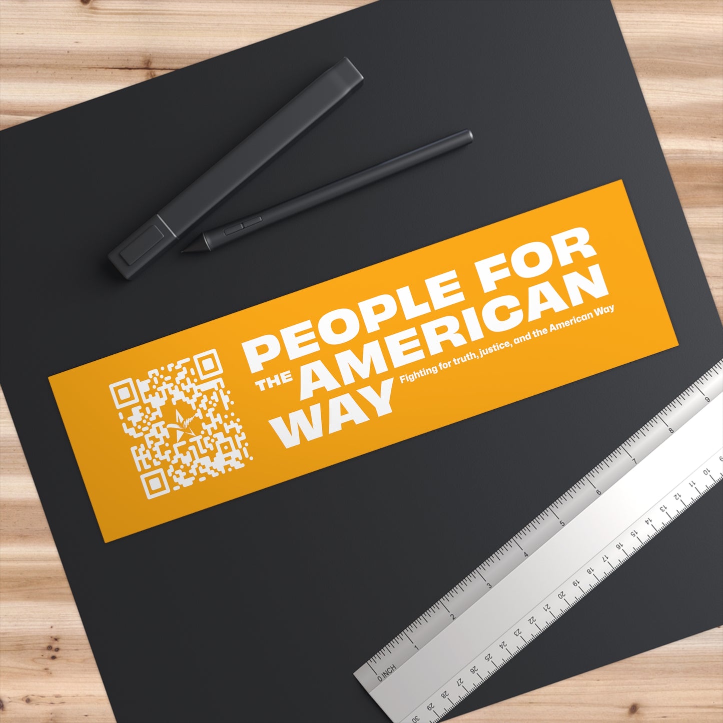 People For the American Way Bumper Sticker - Gold & White