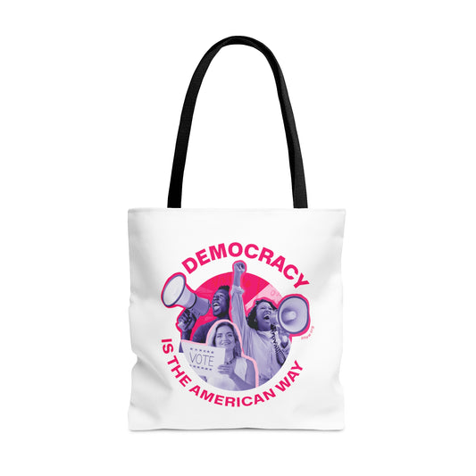 Democracy is the American Way Tote - White