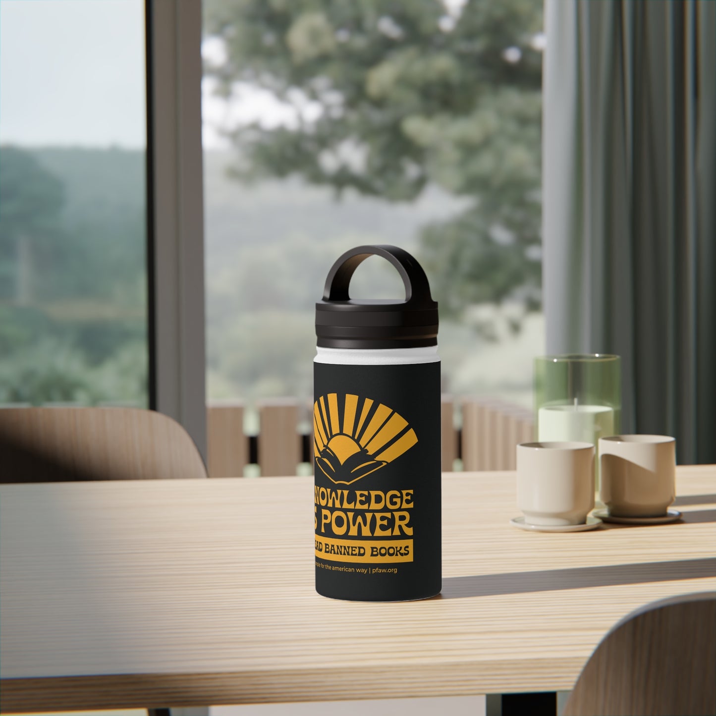 Knowledge is Power Water Bottle - Black