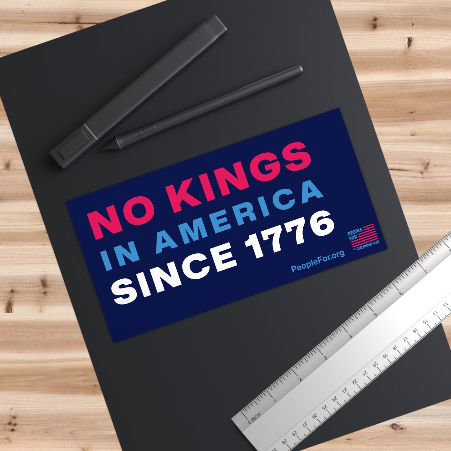 No Kings in America Sticker - Navy