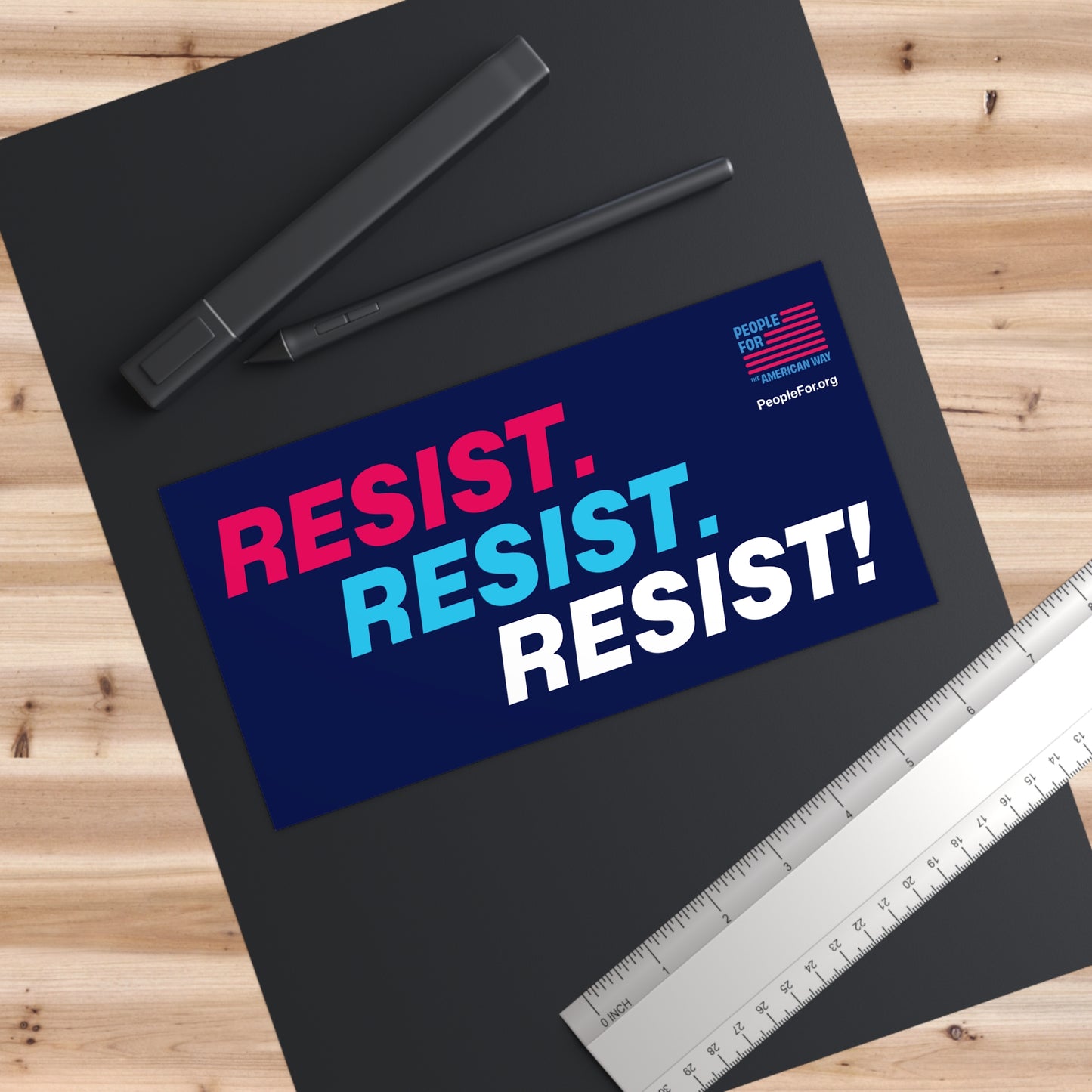 Resist. Resist. Resist! Sticker - Navy