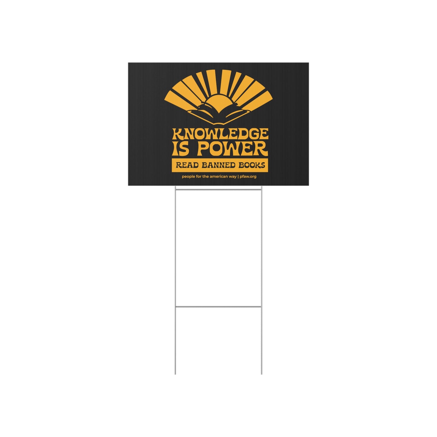 Knowledge is Power Lawn Sign - Black & Gold