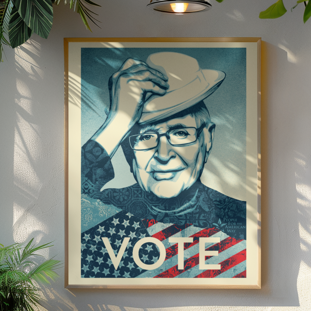 Signed Print: Portrait of Norman Lear by Shepard Fairey