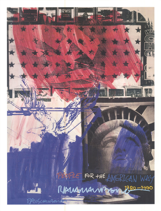"People for the American Way" by Robert Rauschenberg, signed poster
