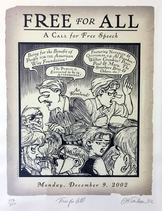 "Free for All" by Garry Trudeau, limited edition poster