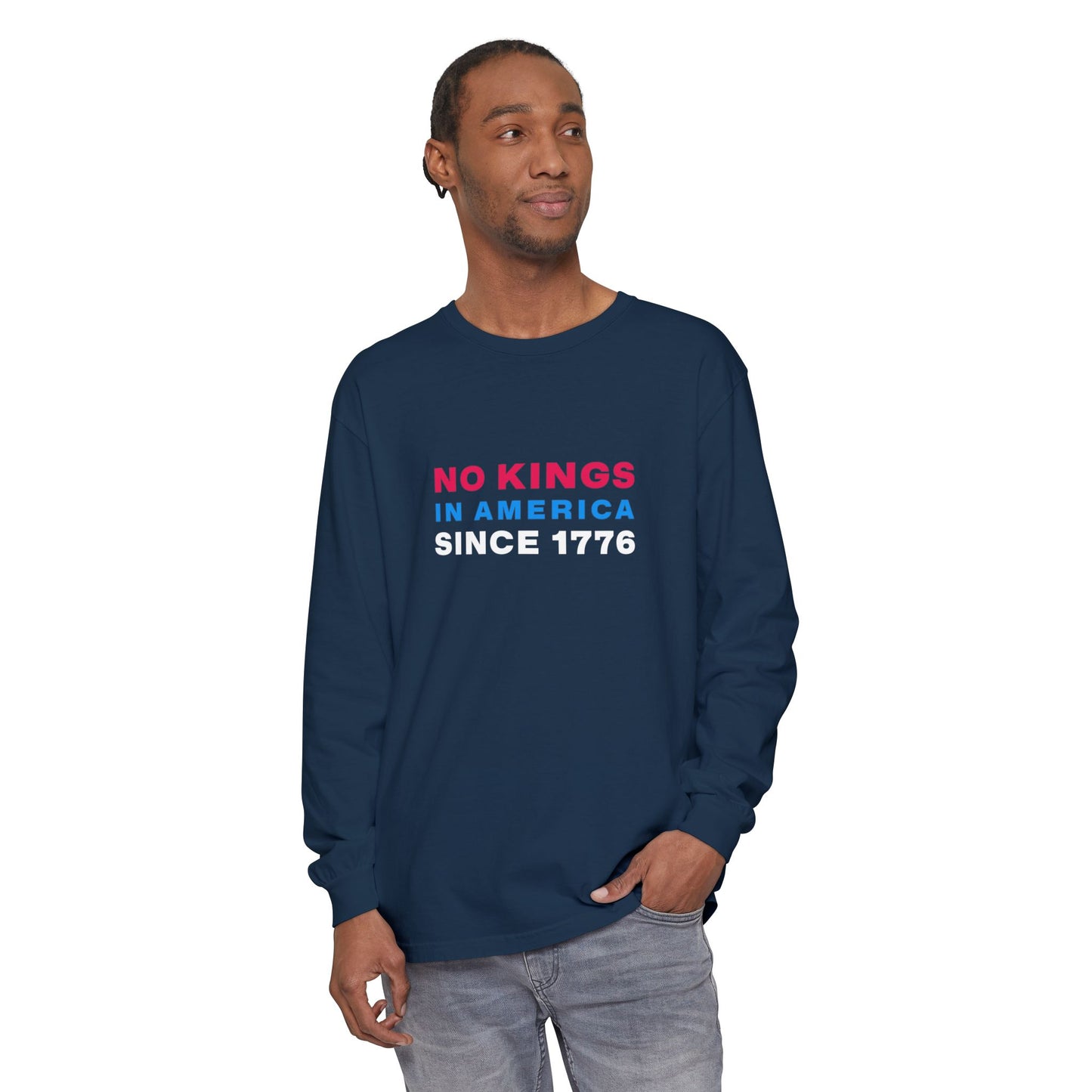 Unisex No Kings in America Long Sleeve Graphic Tee