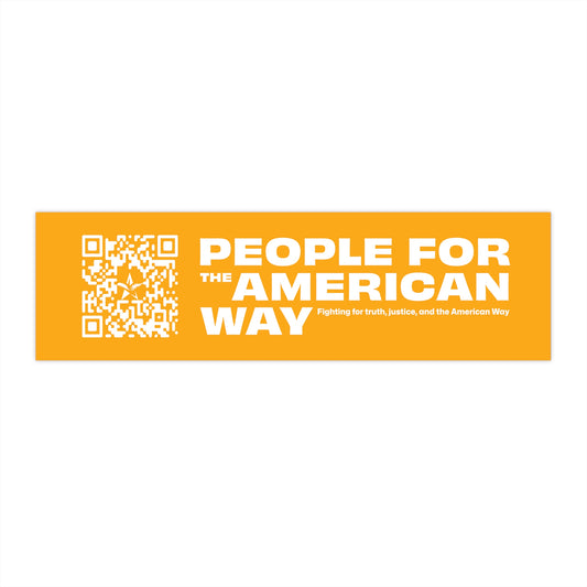 People For the American Way Bumper Sticker - Gold & White