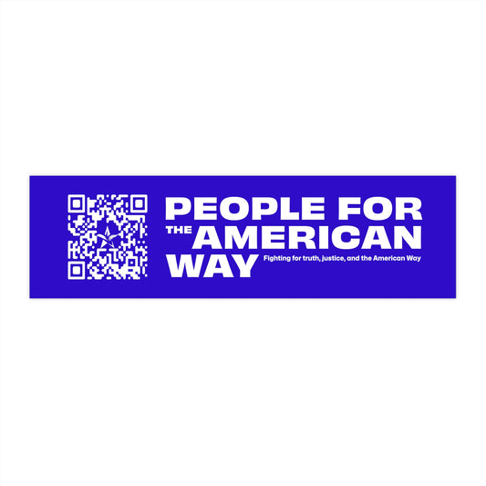 People For the American Way Bumper Sticker - Blue & White