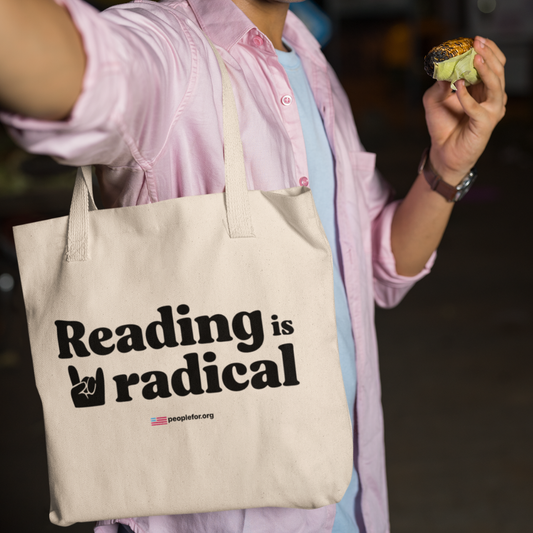 Reading is Radical tote bag