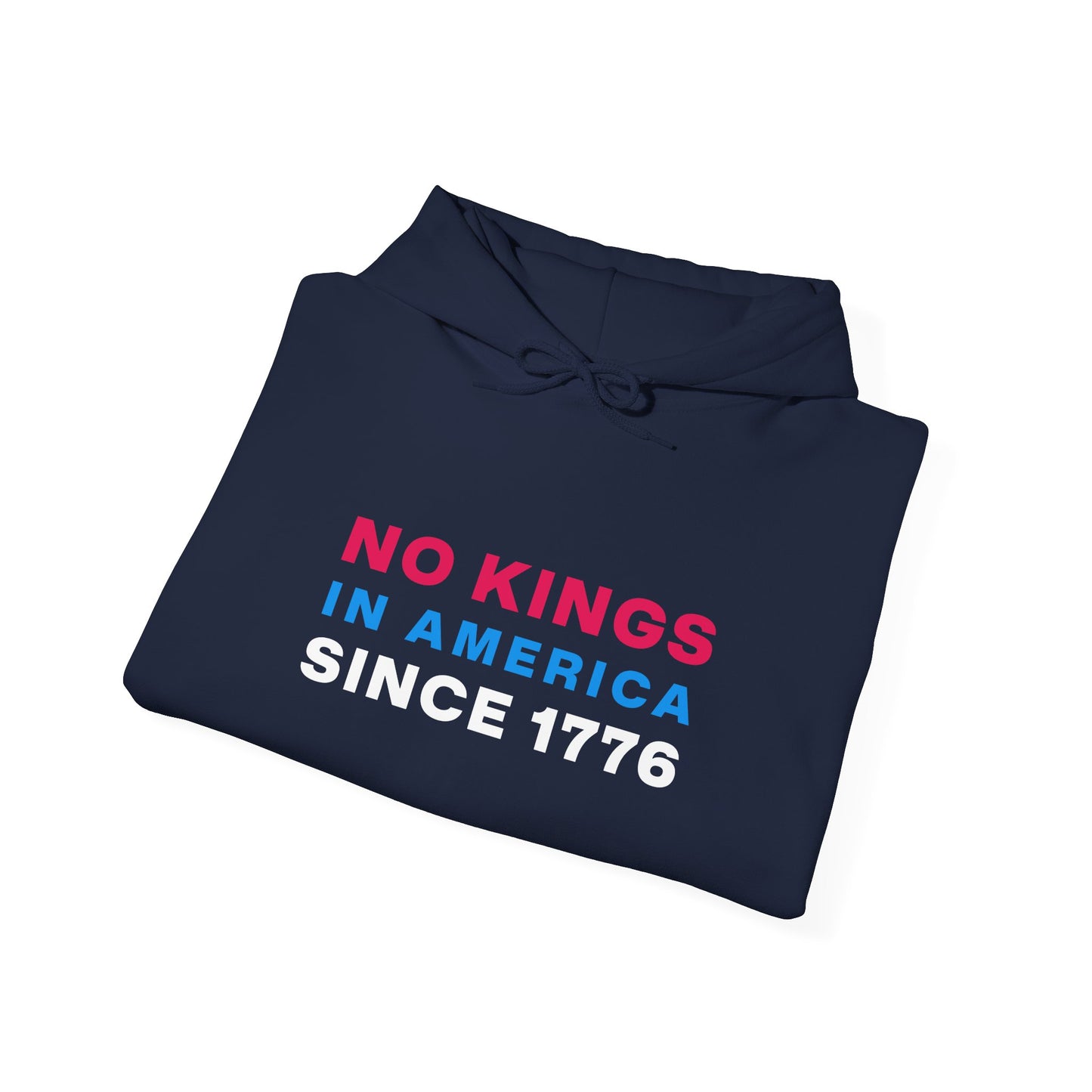 No Kings in America Navy Hooded Sweatshirt