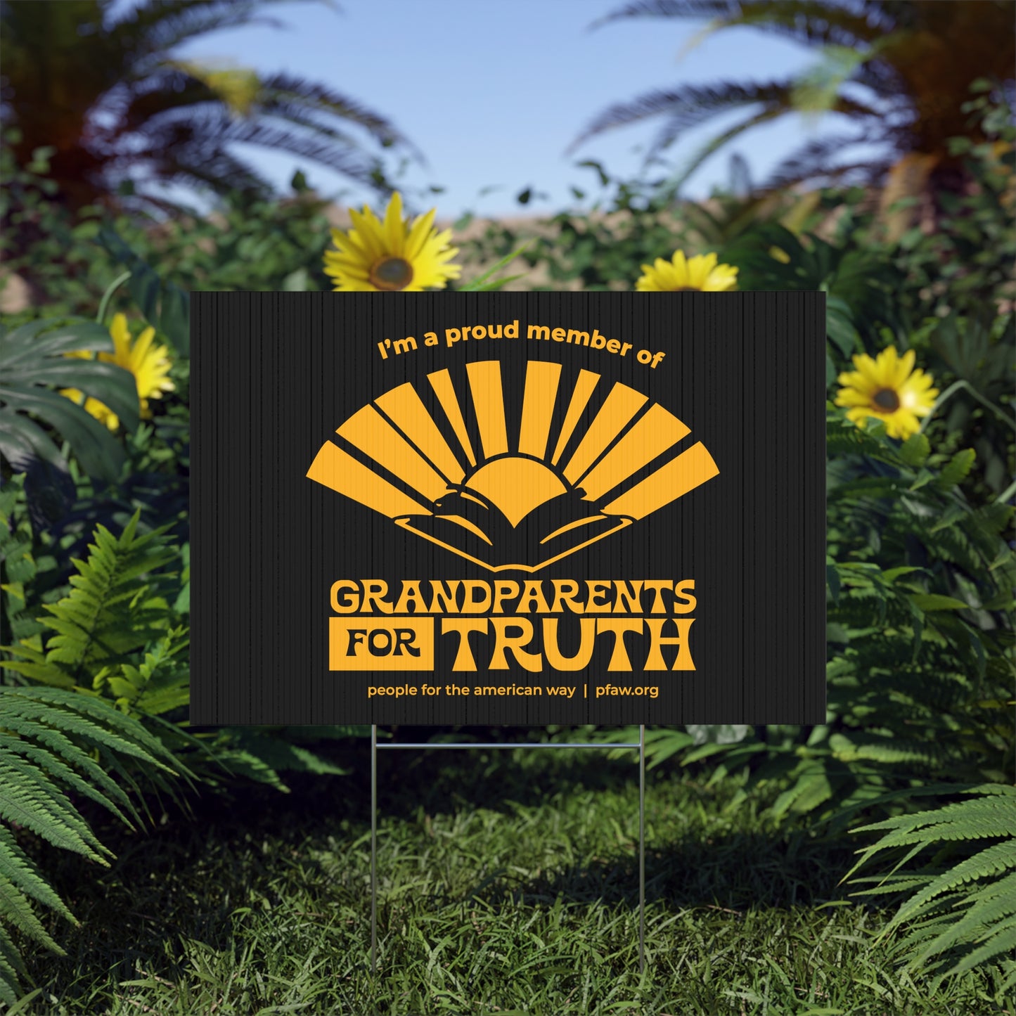 Grandparents For Truth Lawn Sign - Black & Gold