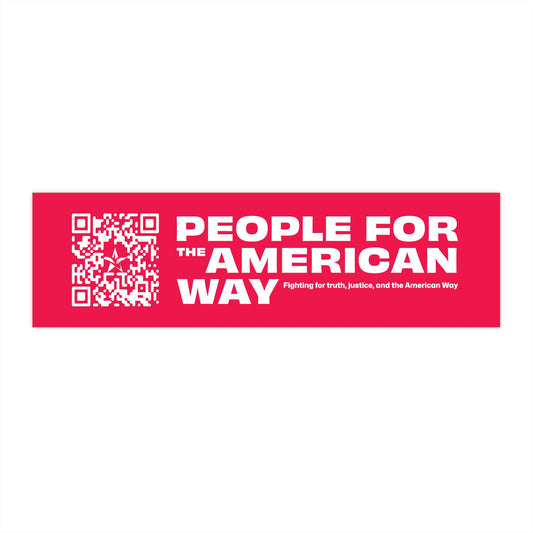 People For the American Way Bumper Sticker - Red & White