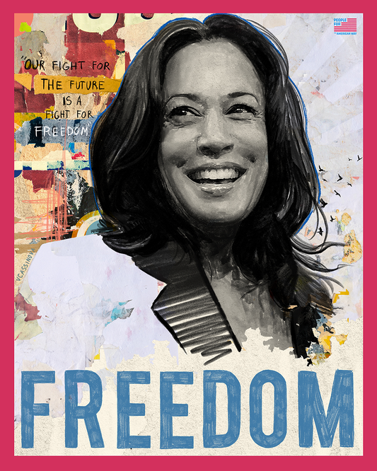 Signed Print: "Freedom" Kamala Harris portrait poster by Victoria Cassinova