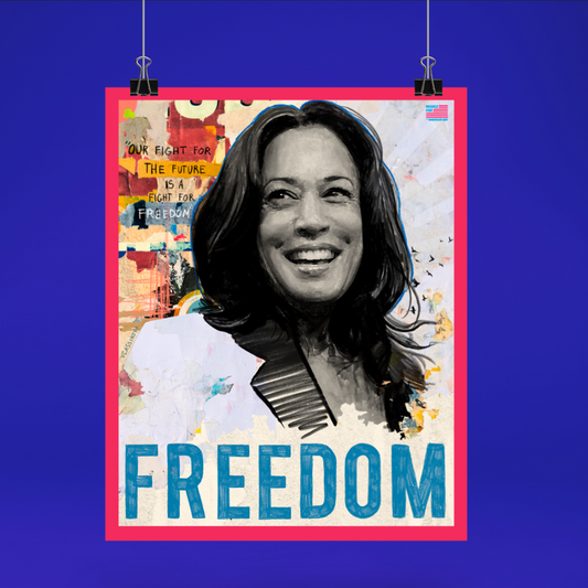 "Freedom" Kamala Harris portrait poster by Victoria Cassinova