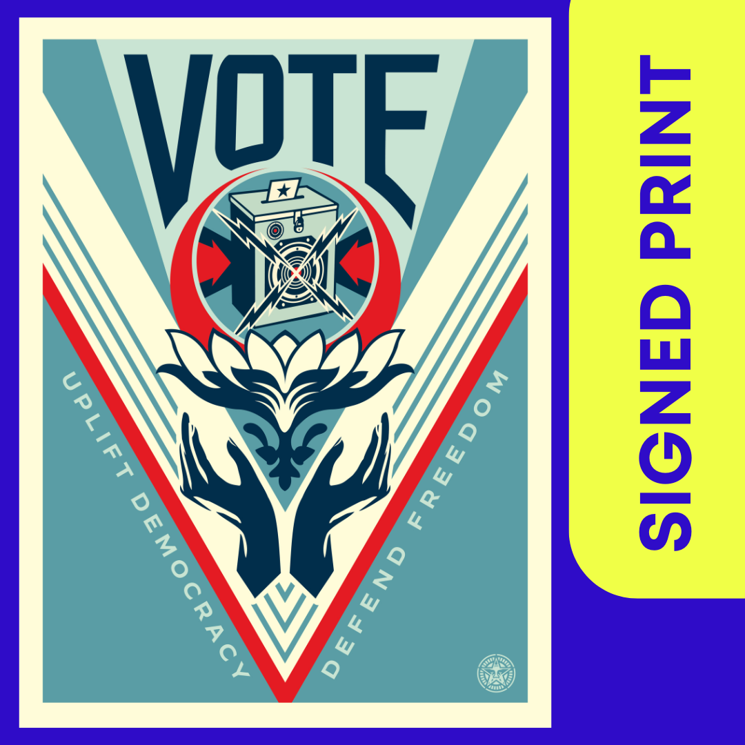 Signed Print: "Uplift Democracy" by Shepard Fairey