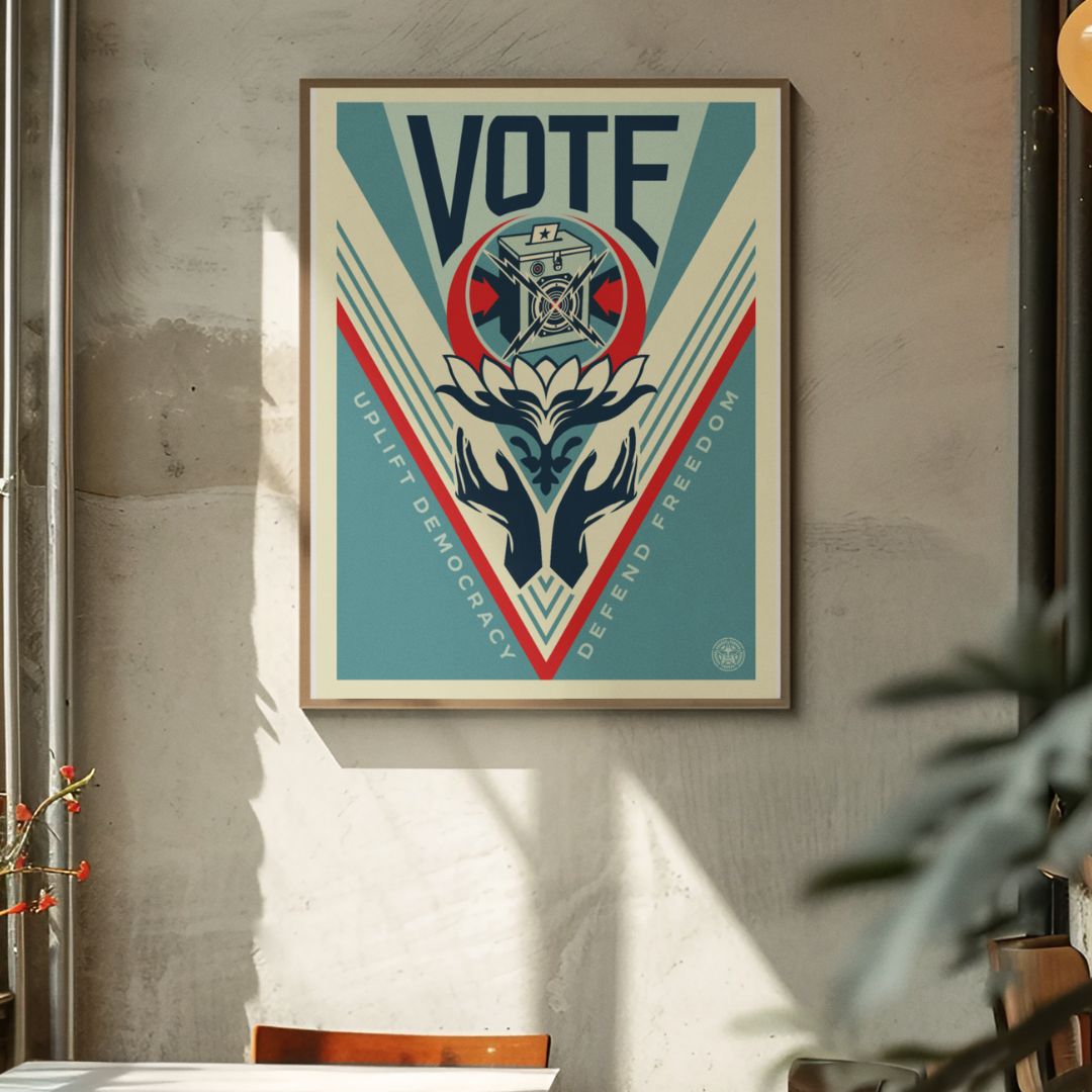 Signed Print: "Uplift Democracy" by Shepard Fairey