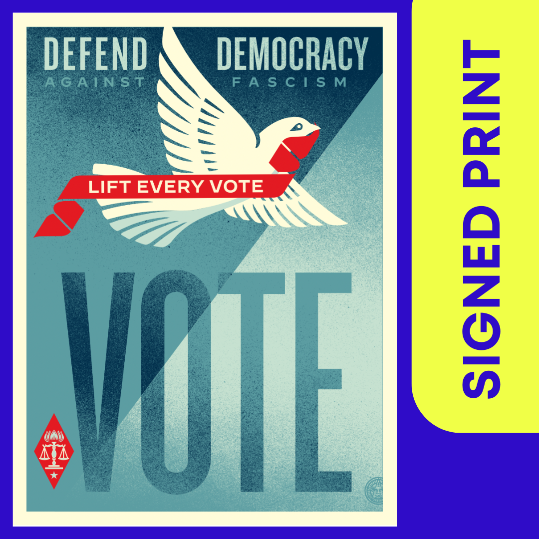 Signed Print: "Lift Every Vote" by Shepard Fairey